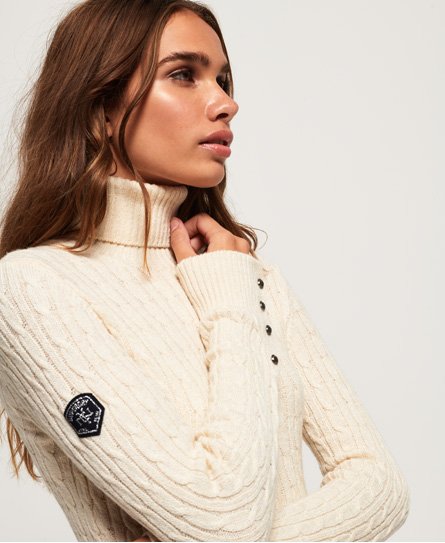 Superdry Pull en maille torsadée à col roulé Croyde Pull en maille torsadée à col roulé Croyde