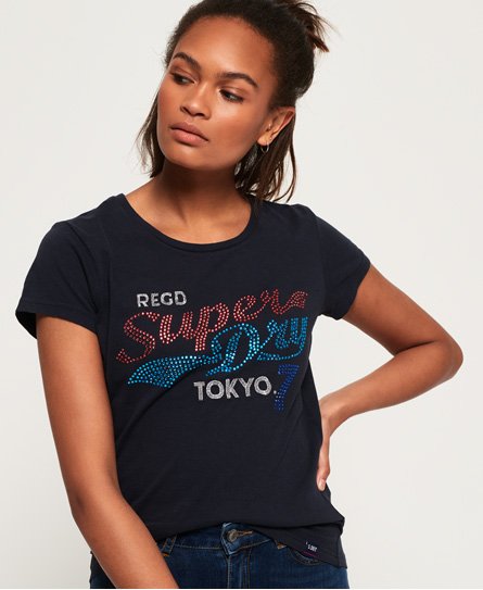 Superdry Tokyo 7 Rhinestone-T-skjorte Tokyo 7 Rhinestone-T-skjorte