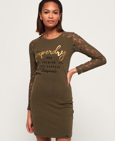 Superdry Mini-jurk met kanten panelen Mini-jurk met kanten panelen