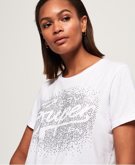Superdry T-shirt ample Super Script Scatter à strass T-shirt ample Super Script Scatter à strass