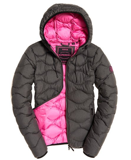 Womens Astrae Quilt Padded Jacket in Dark Grey Superdry UK