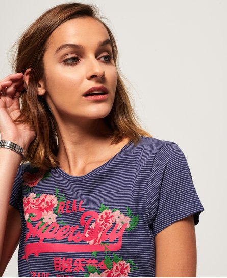 Superdry Vintage Logo Rose Stripe T-Shirt Vintage Logo Rose Stripe T-Shirt