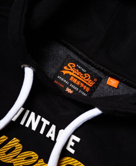 Men s Premium Goods Tri Infill Hoodie in Black Superdry CA EN