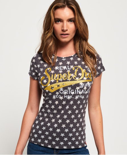 Superdry Burn Out Star All Over Print T-Shirt Burn Out Star All Over Print T-Shirt