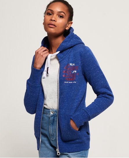 Superdry Real Vintage Rhinestone Zip Hoodie Real Vintage Rhinestone Zip Hoodie