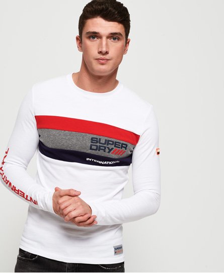 Superdry Trophy Tri Colour Long Sleeve T-Shirt Trophy Tri Colour Long Sleeve T-Shirt