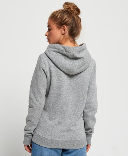 sequin logo hoodie vintage in  Sequin Hoodie Womens Heathered  Grey Vintage Logo