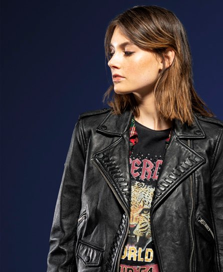 Superdry Kiki Biker -nahkatakki Kiki Biker -nahkatakki