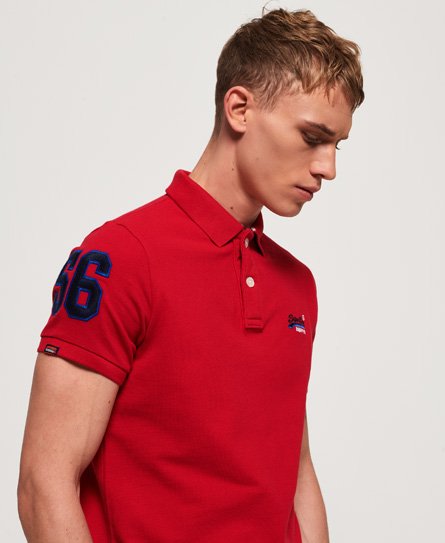 superdry red polo shirt