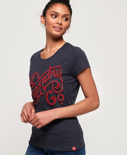 Superdry Super Co Flock Embossed T-Shirt Super Co Flock Embossed T-Shirt