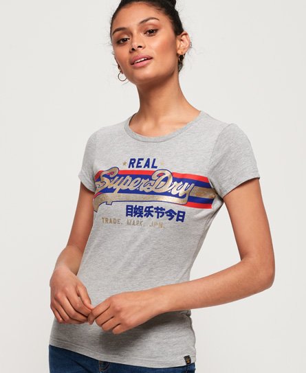 Superdry Raidallinen Vintage Logo Foil -T-paita Raidallinen Vintage Logo Foil -T-paita