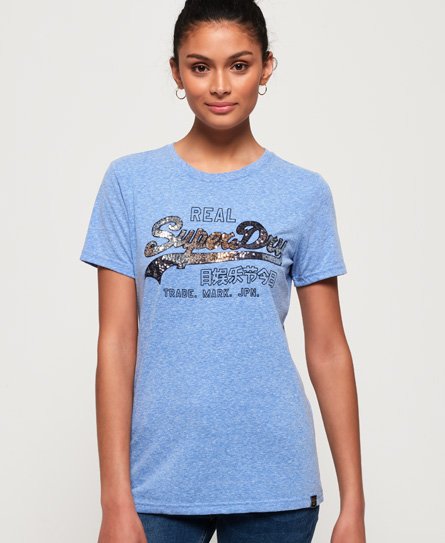 Superdry Vintage Logo Carnival t-tröja med paljetter Vintage Logo Carnival t-tröja med paljetter146897