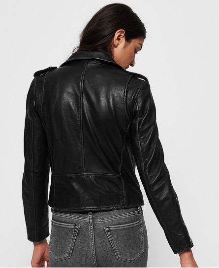 Superdry rylee leather biker jacket sale