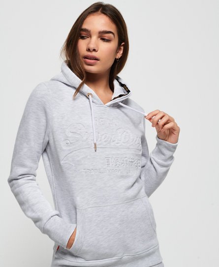 Superdry Sudadera con capucha en color pastel con logo en relieve Vintage Sudadera con capucha en color pastel con logo en relieve Vintage