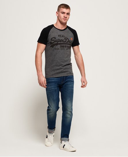 Superdry Tonal Vintage Logo Graphic T-Shirt, Nero Black Marl at