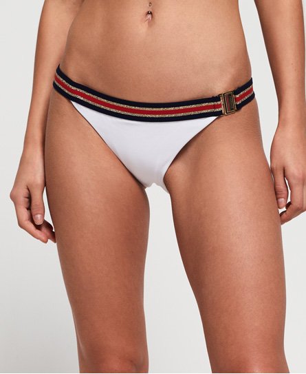 Superdry Women’s Crest Logo Fixed Tri Bikini Bottom White - Size: 12