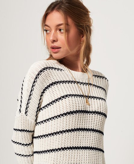 Superdry Elsie Slouch rundhalsad stickad tröja Tjejer Stickat Superdry Elsie Slouch rundhalsad stickad tröja Tjejer Stickat