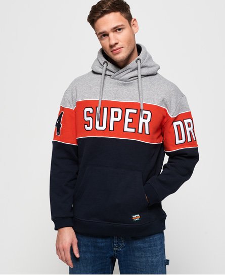 Mens - Academy 54 Panel Hoodie in Highland Navy | Superdry UK