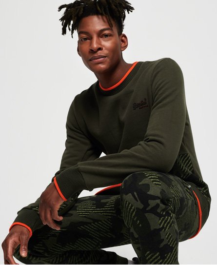 Mens Orange Label Urban Crew Sweatshirt in Khaki Camo Superdry UK