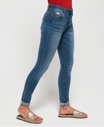 Womens Sophia High Waist Skinny Jeans In Silver Blue Superdry 4192