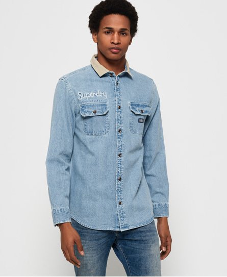 Superdry Pitkähihainen Worker-kauluspaita Pitkähihainen Worker-kauluspaita