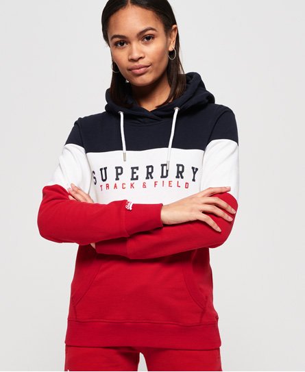 Superdry Sudadera ligera con capucha y bloques de color Track & Field Sudadera ligera con capucha y bloques de color Track & Field