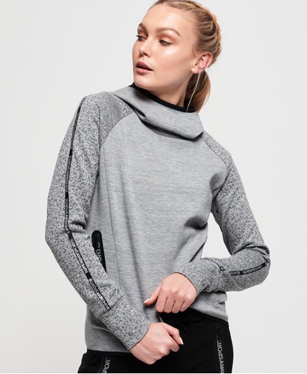 Superdry Sudadera con capucha, bandas y cuello chimenea Core Gym Tech