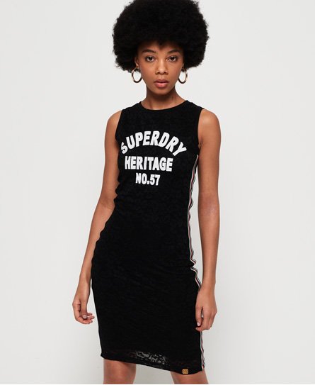 superdry black midi dress