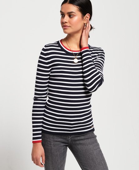 Superdry Kasey Tipped Ribbed Crew Knit Kasey Tipped Ribbed Crew Knit