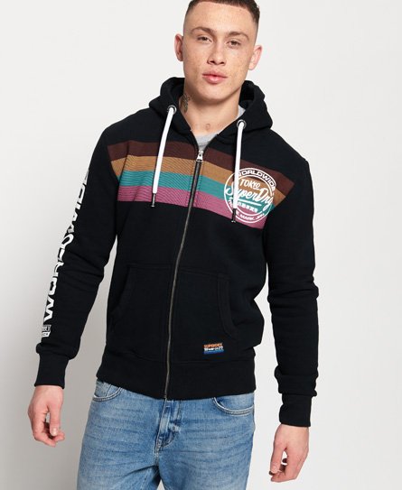 Superdry Ticket Type Stripe Zip Hoodie Ticket Type Stripe Zip Hoodie