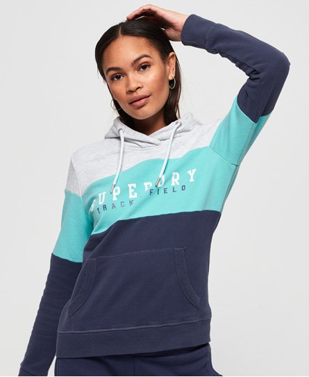 Superdry Sudadera ligera con capucha y bloques de color Track & Field Sudadera ligera con capucha y bloques de color Track & Field