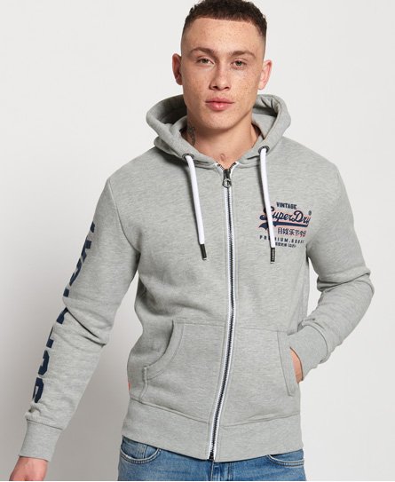 superdry grey zip up hoodie