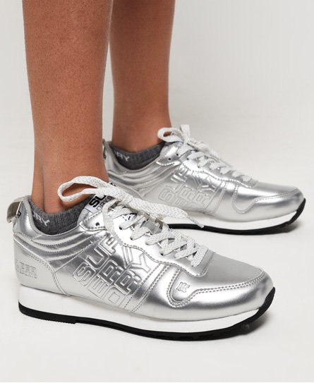 Superdry hot sale silver trainers