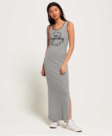 Superdry Rainbow Maxikleid mit Rippmuster Rainbow Maxikleid mit Rippmuster
