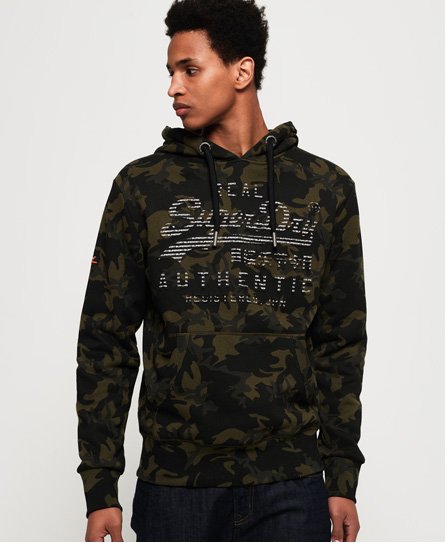 Superdry Sudadera con capucha de camuflaje con logo Vintage Authentic Sudadera con capucha de camuflaje con logo Vintage Authentic