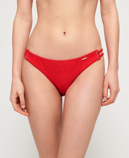 Superdry Women's Strukturiertes Alice Cupped Bikinihöschen Rot