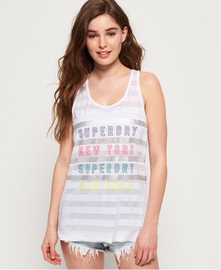 Superdry SD NYC ærmeløs top med burnout-striber SD NYC ærmeløs top med burnout-striber