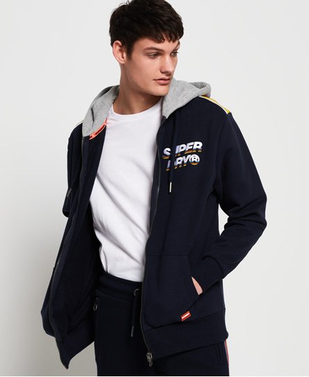 Superdry Ylimitoitettu Cali Striped Shoulder -vetoketjuhuppari Ylimitoitettu Cali Striped Shoulder -vetoketjuhuppari