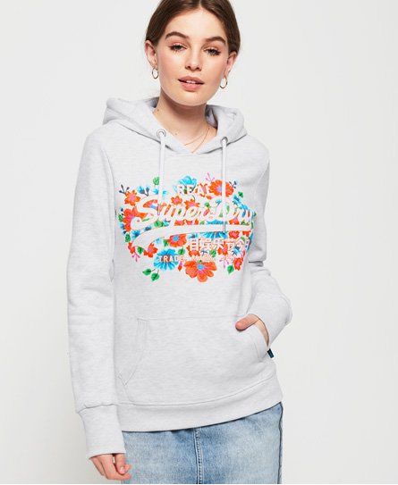 Superdry Vintage Logo Puff Floral Hoodie Vintage Logo Puff Floral Hoodie