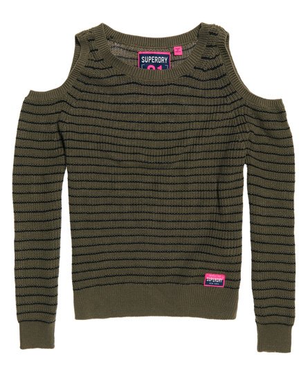 Superdry Ribbed Cold Shoulder Knit Top Ribbed Cold Shoulder Knit Top