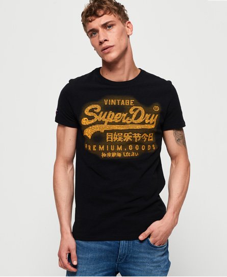 Super Dry Mens Athletic Premium Goods Short Sleeve Crew Neck Regular Fit T-Shirt 