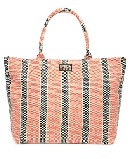 Womens - Amaya Weave Tote Bag in Orange Checker Board | Superdry