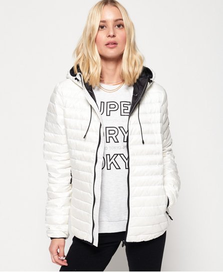 superdry core down hooded jacket black