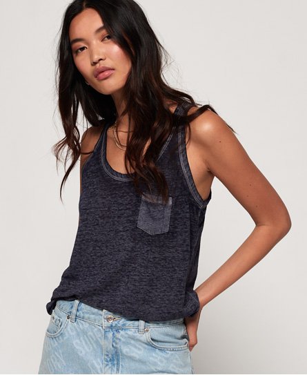 Superdry Tanktop mit Tasche in Ausbrenneroptik Tanktop mit Tasche in Ausbrenneroptik107176