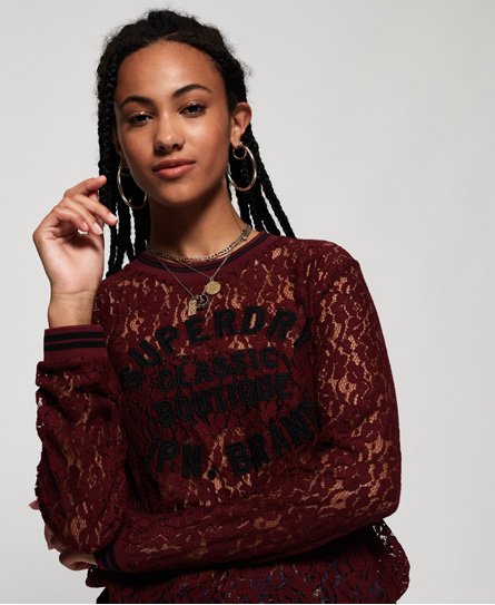 Superdry Oberteil mit Spitzenbesatz und Applikation Oberteil mit Spitzenbesatz und Applikation112229