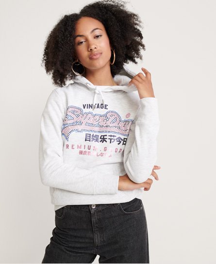 Superdry Premium Goods Jumbo Hoodie mit Strass Premium Goods Jumbo Hoodie mit Strass147132