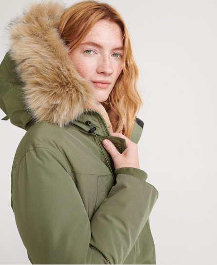 Superdry Women's Rookie Parka mit Daunen Grün