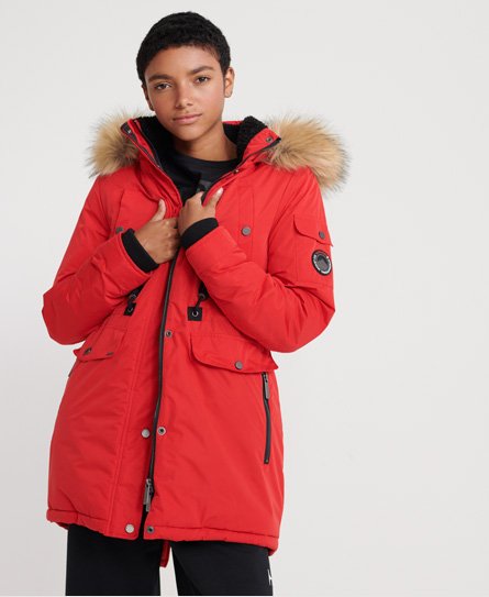 Superdry Women’s Nadare Microfibre Parka Red / Burnt Red - Size: 10