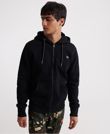 black superdry zip hoodie