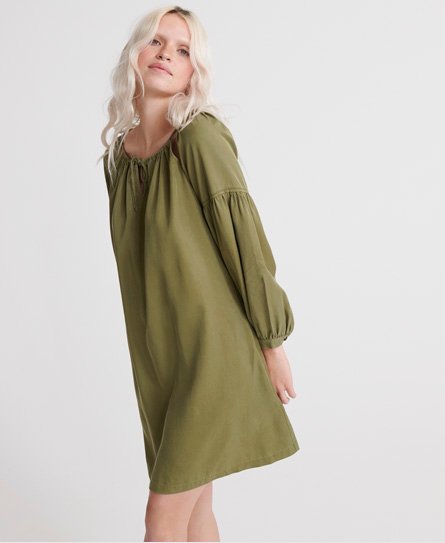 Superdry Women’s Arizona Peek A Boo Dress Green / Capulet Olive - Size: 10